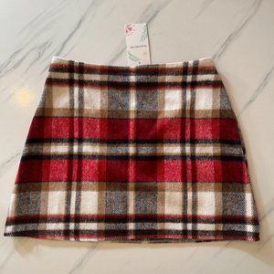 Very cute plaid wool chic fall winter mini skirt